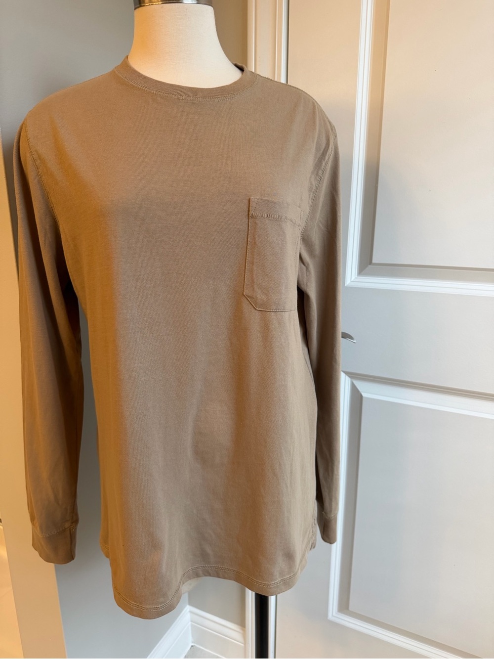 Goodfellow & Co Men's Long-Sleeve Pocket Tee in Light Brown